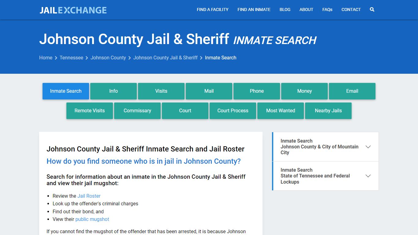 Inmate Search: Roster & Mugshots - Johnson County Jail & Sheriff, TN