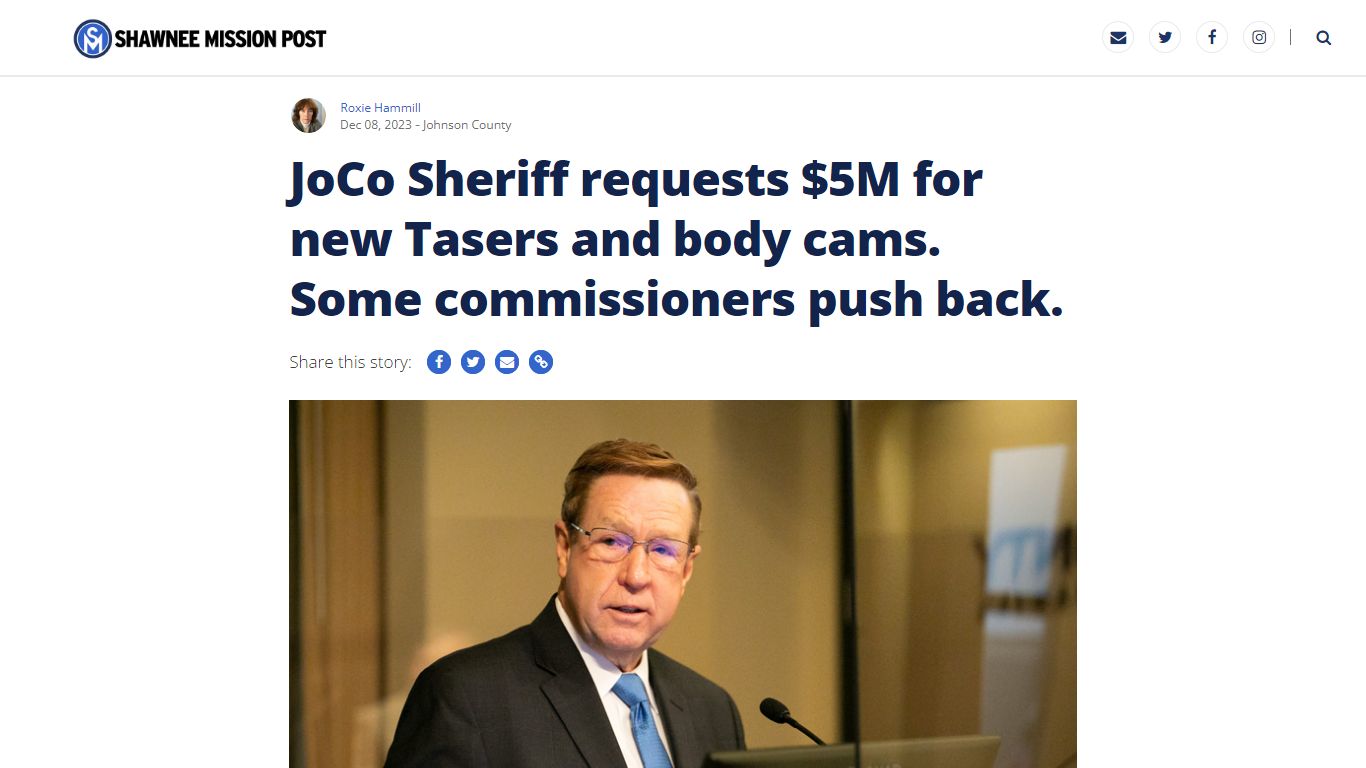 JoCo Sheriff requests $5M for new Tasers and body cams